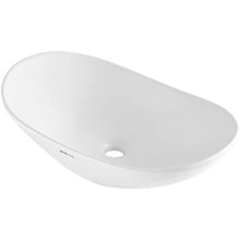 23.3" Oval Vessel Sink White Ceramic Above Counter Bathroom Basin