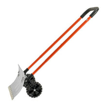 24 In Portable Snow Shovel with Bi-Directional Blade & 90° Adjustable Handle for Efficient Snow Clearing