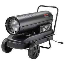 Forced Air Kerosene Heater 125,000 BTU Diesel Torpedo Heater Portable with Wheels & Thermostat (Black)