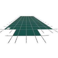 20x40 ft Pool Safety Cover with 4x10 ft Center End Step Mesh Winter Cover (Green)