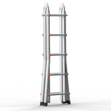 17 FT Telescoping A-Frame Ladder Compact Aluminum Extension Ladder Portable Collapsible RV Ladder 330 LB Capacity
