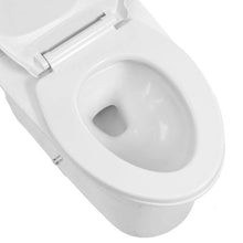 Elongated One-Piece Toilet Vortex Dual-Flush 1.0/1.28 GPF Easy-Clean Skirted Design (White & Black)