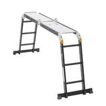 7-In-1 Folding Ladder 12 FT Extension Ladder A-Frame Telescoping Ladder with Scaffolding Plank 330 LB Capacity