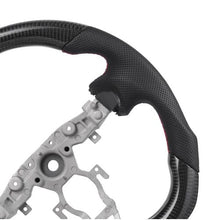 Nissan 370Z Steering Wheel 2008–2020 Carbon Fiber Flat-Bottom Design Non-Slip Leather Grip (Black)