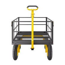 1400 LBS Steel Garden Cart 2-in-1 Utility Wagon with 13" All-Terrain Tires & Mesh Sides