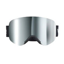 Frameless Magnetic Ski Goggles with Silver Mirror Lens, OTG Anti-Fog Snow Goggles for Men & Women