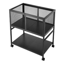 2-Tier Rolling File Cart Hanging File Organizer Lockable Wheels 60 lbs Capacity (Black)