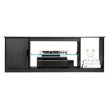 65 In TV Stand Modern Entertainment Center with Adjustable Shelves Console Table for Living Room and Bedroom (Black)