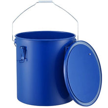 6-Gal Fryer Grease Bucket Carbon Steel Oil Disposal Caddy with Rust-Proof Coating Lid Lock Clips Filter Bag – (Blue)