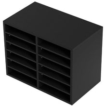 12 Compartments Wood Literature Organizer with Removable Shelves Mailboxes Slot for Office Home Classroom