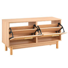 39.4 x 11.8 x 20.9 In Entryway Shoe Bench Storage with 2 Flip Drawers for Hallway Living Room Bedroom