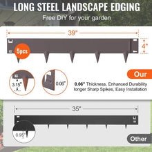 4 Inch x 16.25' Ft Steel Garden Edging Borders Hammer-in Edging Border Bendable Metal Landscape Edging for Yard (Pack of 5)