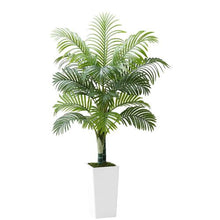 5 ft Artificial Areca Palm Tree with White Tall Planter for Home Office Indoor Outdoor