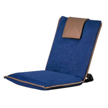 6-Position Adjustable Folding Floor Gaming Chair with Back Support (Dark Blue)
