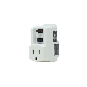 120V 15A Single Outlet Right Angle GFCI Adapter White 14650006-6 (Pack of 6)