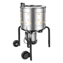 Chicken Plucker Machine – 15.7" Drum 550W 275RPM 114 Soft Fingers Stainless Steel Feather Remover with Transport Wheels