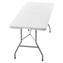 6 Ft Heavy Duty Folding Table – Portable Fold-in-Half Utility Table with Handle (White)