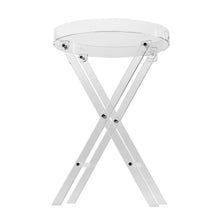 Clear Acrylic Folding Tray Table X-Leg Side Table for Living Room Bedroom & Study