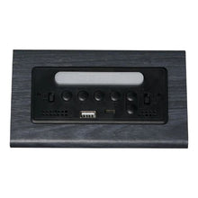 Digital Alarm Clock Wooden Desk Clock with Dual Alarm USB Charger Snooze Night Light (Black)