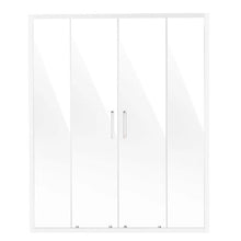 Semi-Frameless Shower Door 57.8-59 W x 70 H in Double Sliding Glass 1/4 in (6mm) Tempered Glass Chrome Hardware