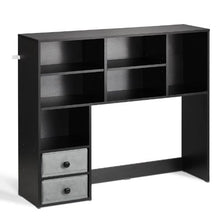 Desktop Bookshelf 3-Tier Wood Organizer with Drawers (Black)
