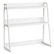 2-Tier Desktop Bookshelf Organizer White 37.4" Storage Rack (White)