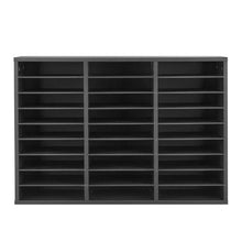 27-Compartment Literature Organizer with Removable Shelves Wooden Mailbox Sorter (Black)