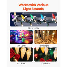 C3 and C4 Mini Outside String Lights Weatherproof Holiday Outdoor Lighting Hanging Hooks (Pack of 200)