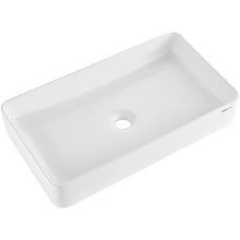 24" Rectangular Vessel Sink White Ceramic Above Counter Bathroom Basin