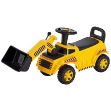 Ride-On Toddler Excavator Car 19-36 Months with Music Storage 55 lbs Capacity Foot-to-Floor Walker Yellow