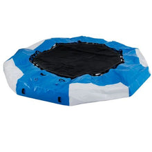 13FT Inflatable Water Trampoline Round Bouncer with Escalator Blue & White