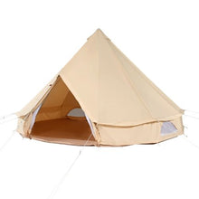 7m Canvas Bell Tent – 4 Season Yurt Tent with Stove Jack for 12 Person Camping
