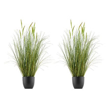 35" Artificial Cattail Grass in Pot Premium PVC Faux Greenery Shrubs for Indoor/Outdoor Home Garden & Office Décor (Pack Of 2)