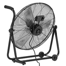 24 Inch Industrial Drum Fan - 7,500 CFM High Velocity 3-Speed Floor Fan with 360° Tilt Heavy-Duty Aluminum Blades