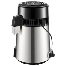 1.1 Gal Water Distiller 0.4 Gal/H 1750W 304 Stainless Steel Countertop Maker Dual Temp Display Glass Carafe & 3 Carbon Packs - (Silver)