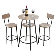 23.5 In Bar Table Set with Two Stools for Office Desk Breakfast Corner (Light Gray Black)