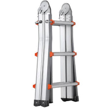 11 FT Telescoping A-Frame Ladder Compact Aluminum Extension Ladder 330 LB Capacity