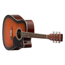 41 Inch Cutaway Acoustic Guitar Bundle with Gig Bag Tuner Capo & Accessories Sunburst