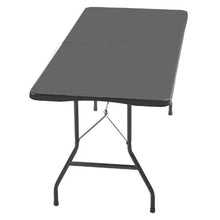 6 Ft Heavy Duty Folding Table – Portable Fold-in-Half Utility Table with Handle (Black)