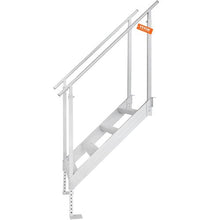 4-Step Dock Ladder Adjustable 30''-38'' Height 500 lbs Capacity Aluminum Dual Handrails
