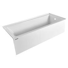 71.9" x 32" Contemporary Alcove Acrylic Bathtub Soaking Tub with Right Hand Drain Overflow Hole Integral Flange (White)
