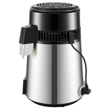 1.1 Gal Water Distiller 0.3 Gal/H 750W 304 Stainless Steel Countertop Maker Dual Temp Display Glass Carafe & 3 Carbon Packs - (Silver)