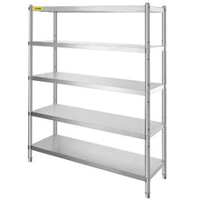 72 In Stainless Steel Shelving 5 Tier Adjustable Shelf Storage for kitchen VV-SSS-5-72
