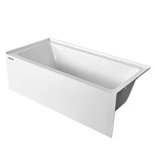 60" x 30" Contemporary Alcove Acrylic Bathtub Soaking Tub with Right Hand Drain Overflow Hole Integral Flange (White)