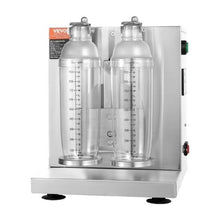 120W Commercial Double Head Milkshake Maker Machine, Adjustable 0-180s Milk Tea Shaker with 1L PC Cup Ideal for Milk Tea
