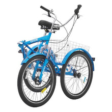 24" Folding Adult Tricycle, 7-Speed 3-Wheel Cruiser Bike with Basket for Women Men Seniors