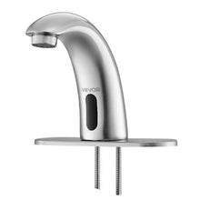 9/16" Touchless Motion Sensor Bathroom Faucet, Battery-Operated with Cover Plate, Adjustable Temp, Brushed Nickel