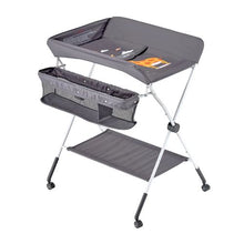 Multi-Functional Baby Changing Table Foldable Portable Diaper Station with Adjustable Height Wheels & Storage Organizer (Dark Gray)