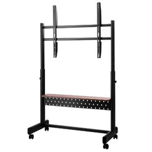 55-100" Rolling TV Stand, Height Adjustable Portable with One-Layer Tray for Home & Office (Double Bracket)