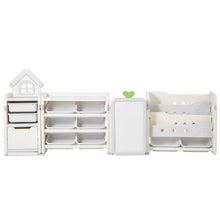 Kids Toy Storage Organizer with Bookshelf & Drawing Board